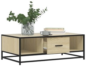 Sonoma tölgy szerelt fa és fém dohányzóasztal 100 x 57 x 35 cm