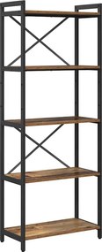 vidaXL Könyvespolc Régi fa 60 x 30 x 155 cm Faanyag