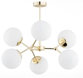 Csillár rúdon FOTON 6xE14/40W/230V arany/fehér