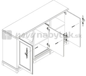Komód Kendal EKOM 3D1S (Gesztenye). 880779