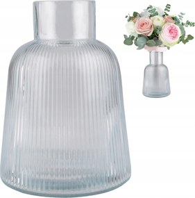 Üvegcsokor Váza Színtelen 22cm Skandináv Hálószoba Nappaliba
