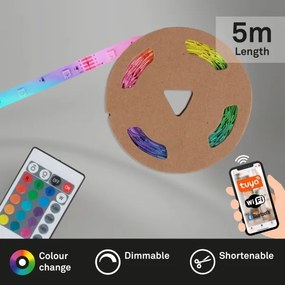 Brilo - LEG RGBW Dimmelető szalag 6,5m LED/15W/230V Wi-Fi Tuya + távirányító