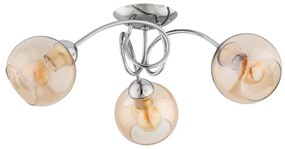 Felületre szerelhető csillár TEVI 3xE27/60W/230V fényezett króm/bézs