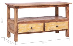 tömör újrahasznosított fa TV-szekrény 90 x 40 x 50 cm