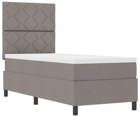 Rugós ágy matraccal és LED világítással taupe, 80 x 200 cm, szövet