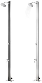 Rozsdamentes acél kerti zuhany szürke aljjal 220 cm