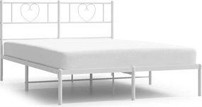 vidaXL fehér fém ágykeret fejtámlával 135 x 190 cm