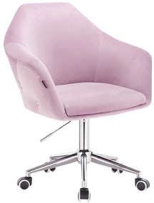 HR547K Halványlila Modern Velúr Szék Krómozott lábbal