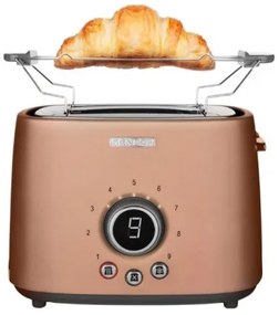 Sencor - Kétszeletes kenyérpirító melegítőrácssal 1000W/230V rézszínű