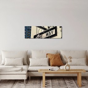 Kép - New York ONE WAY (órával) (90x30 cm)