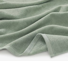 Goldea bordűr nélküli frottír törölköző és fürdőlepedő soft – zsályaszínű 50 x 100 cm