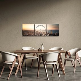 Naplemente képe a város felett (órával) (90x30 cm)