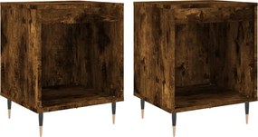 vidaXL 2 db füstös tölgy színű éjjeliszekrény 40 x 35 x 50 cm