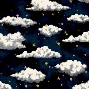 Arthouse Signature 2 Stars And Clouds arany-fehér csillagos papír tapéta – 923907