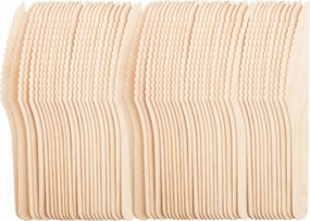 Fa kés öko eldobható evőeszközök 50 db