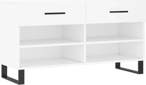 vidaXL fehér szerelt fa cipőpolc 102x35x55 cm