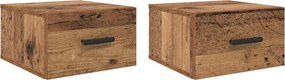 vidaXL Éjjeliszekrény 2 pcs Öreg fa 35 x 35 x 20 cm Faanyag