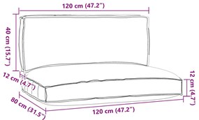 Raklap párna készlet 2 pcs bordó 120 x 80 x 12 cm Oxford szövet