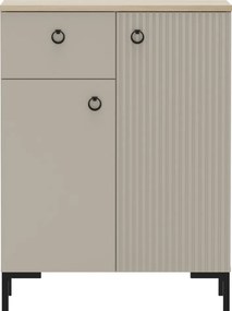 Komód, szürkésbarna Taupe/silverjack tölgy, DOMCA 2D1S