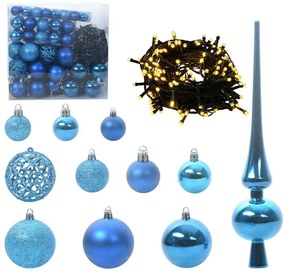 Műfenyő világítással és dísz készlettel Zöld 210 cm PET