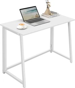 Irodai szett ZARIMO asztal 80x40 cm, fehér + AVOLA szék, rózsaszín műbőr