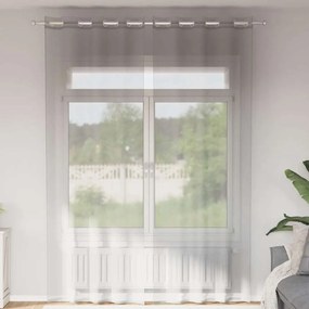 2 db világosszürke fátyolfüggönyök rojtokkal 140x260 cm