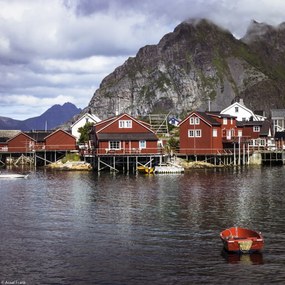 Poszter 20x20cm Halászfalu a vízparton 3, Assaf Frank