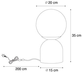 Hotel Chic asztali lámpa sötét bronz tiszta üveggel - Pallon Trend