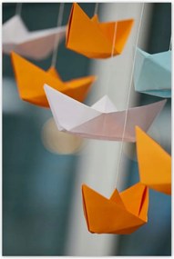 Poszterek 80x120 Függő papírhajók