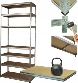 Tárolószekrény horganyzott fém Helios 270x90x40cm 7Px175kg Magas