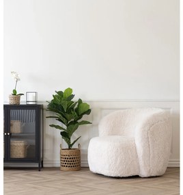 Setubal fotel, mesterséges szőrme, elefántcsont