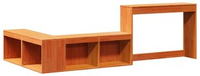 Viaszbarna tömör fenyőfa éjjeliszekrény asztallal 232x112x75 cm