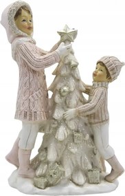 Karácsonyi dekoráció gyerek figura a karácsonyfánál 14x7x20 cm