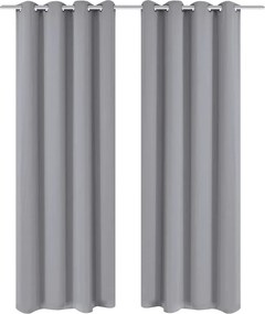 vidaXL 2 db szürke sötétítőfüggöny fém fűzőlyukakkal 135 x 175 cm