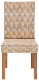 Étkezőszék 2 pcs Természetes 45 x 54 x 93 cm Tömör Mahagóni Fa