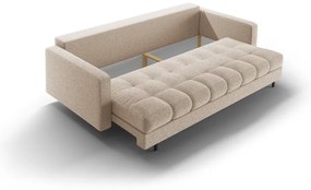 Bézs buklé kinyitható tárolóhelyes kanapé 222 cm Bali – Cosmopolitan Design