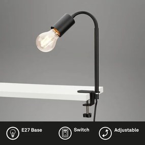 LED csíptetős lámpa 1xE27/4,2W/230V 2700K fekete