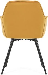 Jídelní židle, žlutá, sametová látka, DCH-421 YEL4