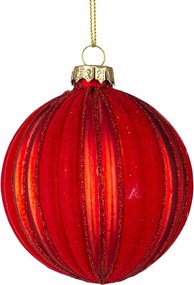 Karácsonyfadísz szett 12 db-os Bizzotto piros karácsonyi üveg