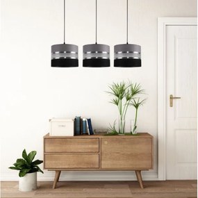 Csillár zsinóron CORAL 3xE27/60W/230V szürke és fekete