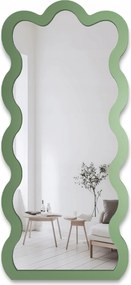 Fali tükör hullámos zöld keretben Blobs Wave 50x110 előszobába