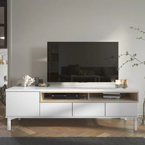 Fehér TV-állvány 156x48x48 cm Roomers – Tvilum