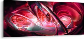 Piros fraktálos kép (120x50 cm)