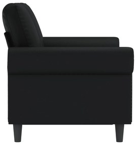 2 személyes fekete műbőr kanapé 120 cm