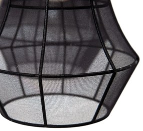 Fekete függőlámpa textil búrával ø 40 cm – Ixia