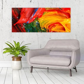 Kép - Kékítő absztrakció ecsettel (120x50 cm)