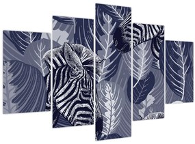 Kép - Kék zebrák (150x105 cm)