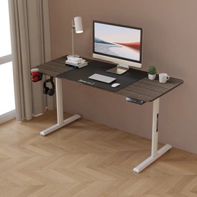 [pro.tec] Állítható magasságú íróasztal Hayward Sötét fahatású/Fehér/Fekete