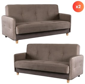 Zestaw 2x Sofa CUBA Beżowa