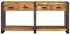 Konzolasztalok 2 pcs Barna 160 x 33 x 75 cm Tömör Mangófa
